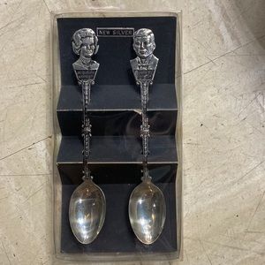 Klepa Arts Rare Collectible John F. Kennedy and Jacqueline Kennedy Spoon Set